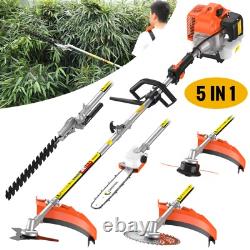 5in 1 Petrol Strimmer 52cc Multi Function Garden Tool Brush Cutter Grass Trimmer