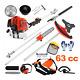 63cc 2-stroke 5 In 1 Gas Brush Cutter Weed Eater + Safety Bundle