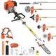 6 In1 52cc Hedge Trimmer Multi Tool Petrol Strimmer Brush Cutter Garden Chainsaw