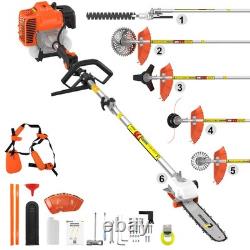 6 in1 52CC Hedge Trimmer Multi Tool Petrol Strimmer Brush Cutter Garden Chainsaw