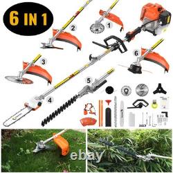 6-in-1 Petrol Strimmer Long Reach Multi Functional Garden Tool Brush Cutter 52cc