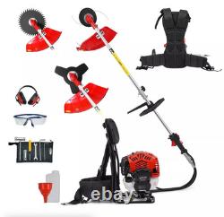 BU-KO 52cc Backpack Petrol Strimmer, Brush Cutter 3t Blade, 40t Blade