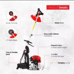 BU-KO 52cc Backpack Petrol Strimmer, Brush Cutter 3t Blade, 40t Blade