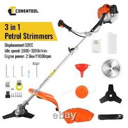 CONENTOOL 52cc 2-Stroke Petrol Strimmer 3in1 Brush Cutter Grass Trimmer 11000RPM