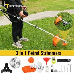 CONENTOOL 52cc 3 in 1 Petrol Brush 2 Stroke Adjustable Cutter Garden Patio Home