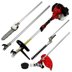 Cordless Hedge Trimmer Long Reach 5 in 1 Multi Tool Petrol Cutter 52cc 1.6KW