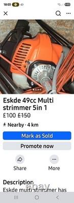 ESkde 52cc Petrol Backpack Multi Tool 5in1 Strimmer Brush Cutter Hedge Chainsaw