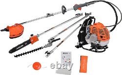 ESkde 5 in 1 Back Pack Petrol Garden Multi Tool System with Brushcutter/Strimme