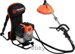 Efficient Gas Powered Backpack Brush Cutter with Padded Shoulder Straps