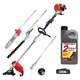 Excel 52cc Petrol 5 In 1 Multi Tool Pole Saw Brush Cutter Trimmer & Engine Oil