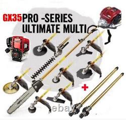 GX35 10 in 1 dual line gas weedwacker garden machine brush cutter string trimmer