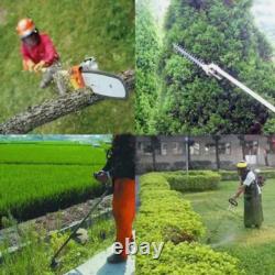 GX35 10 in 1 line gas weed wacker yard tool brush cutter string trimmer+2 poles