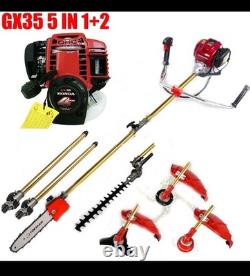 GX35 Pole Saw Brush Cutter 4 Strokes Lawn Trimmer Gas Cortadora de pasto+2 poles