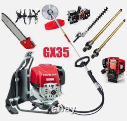 GX35 backpack brushcutter lawn mower 4 stroke weed eater 2 poles cultivators