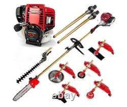 GX35 brush cutter 7 in 1 lawn mower gasoline powered pole saw 2 extension poles