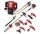Gx35 Brush Cutter 7 In 1 Lawn Mower Gasoline Powered Pole Saw 2 Extension Poles