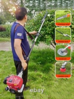 GX35 brush cutter 7 in 1 lawn mower gasoline powered pole saw 2 extension poles