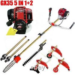 GX35 pole saw brush cutter 4 strokes lawn trimmer gas cortadora de pasto+2 poles