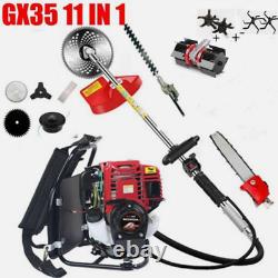 GX35 weed eater brush cutter hedge trimmer 4 stroke pole chain saw 3 tillers