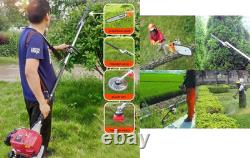 GX35 weed wacker 4 strokes 8 in 1 gas weed eater brush cutter grass eater+3 rods