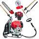 Gx50 4strokes Backpack Brush Cutter Hedge Trimmer Lawn Mower Weed Wacker+2 Poles