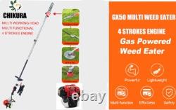 GX50 4-Strokes 7 in 1 +2 extension Brush Cutter Grass Trimmer gas string trimmer