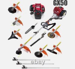 GX50 brush cutter 12 in 1 weed eater gas 4 strokes saw chain + 3 extension poles
