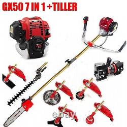 GX50 brush cutter 7 in 1 hedge trimmer straight shaft string mower + cultivator