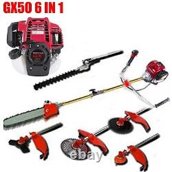 GX50 four strokes 6 in 1 chainsaw brush cutter weed trimmer gas garden tool