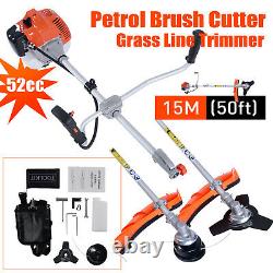 Garden Outdoor Tool 52cc Petrol Grass Strimmer Brushcutter Lawn Trimmer Strapped