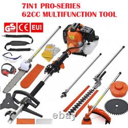 Garden Tools 62cc 7in1 Multitool Chainsaw Brushcutter Hedge Trimmer+2-extns