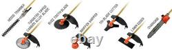 Garden Tools 62cc 7in1 Multitool Chainsaw Brushcutter Hedge Trimmer+2-extns