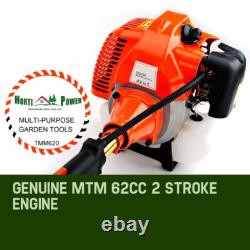 Garden Tools 62cc 7in1 Multitool Chainsaw Brushcutter Hedge Trimmer+2-extns