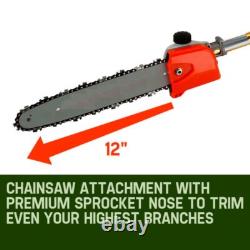 Garden Tools 62cc 7in1 Multitool Chainsaw Brushcutter Hedge Trimmer+2-extns