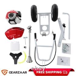 Gas Trimmer Multi-Functional Lawn Edger Wheeled Red GEARZAAR PBC52-S5