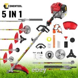 Heavy Duty Petrol Strimmer 5 Attachments Grass Trimmer Brush Cutter Hedge Pruner