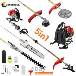 Hedge Trimmer Chainsaw Brushcutter 5 In1 2 Stroke Petrol Grass Strimmer Backpack