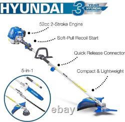 Hyundai 52cc Petrol 5 in 1 Garden Multi Tool Strimmer Hedge Trimmer Saw