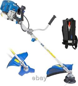 Hyundai 52cc Petrol Grass Strimmer Trimmer & Brush Cutter, 2 In 1 Garden Tool