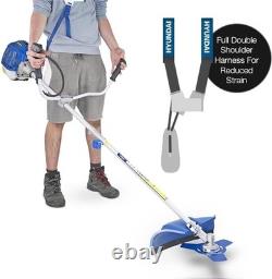 Hyundai 52cc Petrol Grass Strimmer Trimmer & Brush Cutter, 2 In 1 Garden Tool