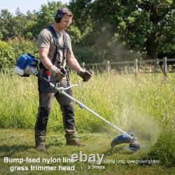 Hyundai Cordless Petrol Brushcutter Strimmer Grass Trimmer 2-in-1 56cc Harness