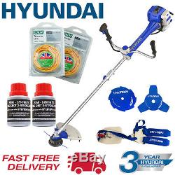 Hyundai Garden Trimmer Grass Strimmer Brushcutter Petrol Anti-Vibration + Extras