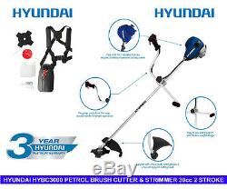 Hyundai HYBC3000 Petrol Brush Cutter & Strimmer 2 Stoke 30cc With Accessory Kit