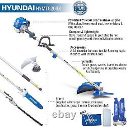Hyundai HYMT5200X 52cc Petrol Garden Multi Tool Strimmer Cutter Pole Saw Trimmer