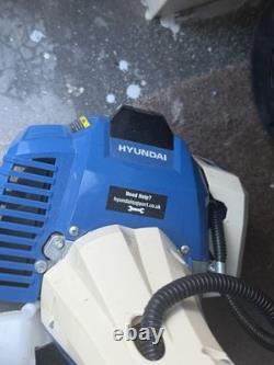 Hyundai Petrol Brush Cutter Strimmer 2-Stroke Adjustable Handle Blue/White