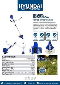 Hyundai Petrol Grass Trimmer, 50.8cc Anti-Vibration / Brushcutter