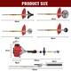 Hyundai Petrol Grass Trimmer 6in1 Brushcutter Hedge Row Strimmer 52cc 2 Stroke