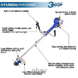 Hyundai Petrol Grass Trimmer / Brushcutter Strimmer 50.8cc'Cow Horn' Handles