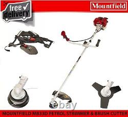 MOUNTFIELD MB33D PETROL BRUSH CUTTER & STRIMMER BULL HORN 32.6cc 2 STROKE