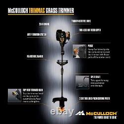 McCulloch Grass Trimmer TRIMMAC Petrol Grass Cutting Width 410mm Ergonomic